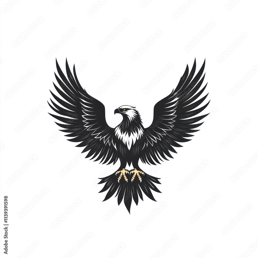 Majestic eagle with wings spread wide. Majestic eagle with wings spread wide.