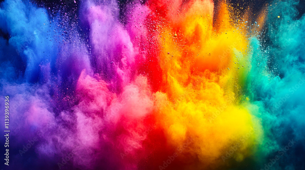 Fototapeta premium Vibrant multicolored explosion of rainbow 