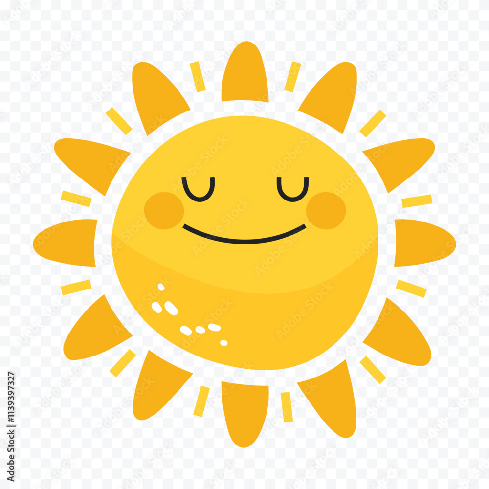 Hand draw cute sun illustration on white background Hand draw cute sun illustration on white background
