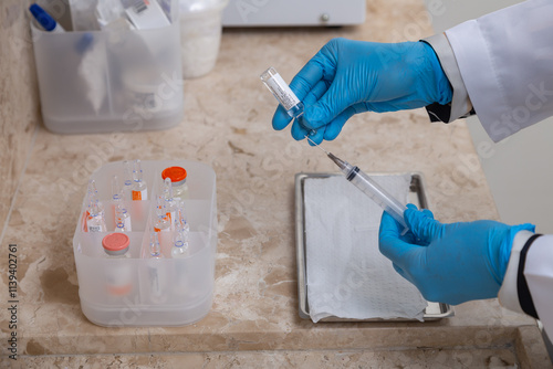 doctor with medicine tubes, dermatological and vascular treatment, varicose veins