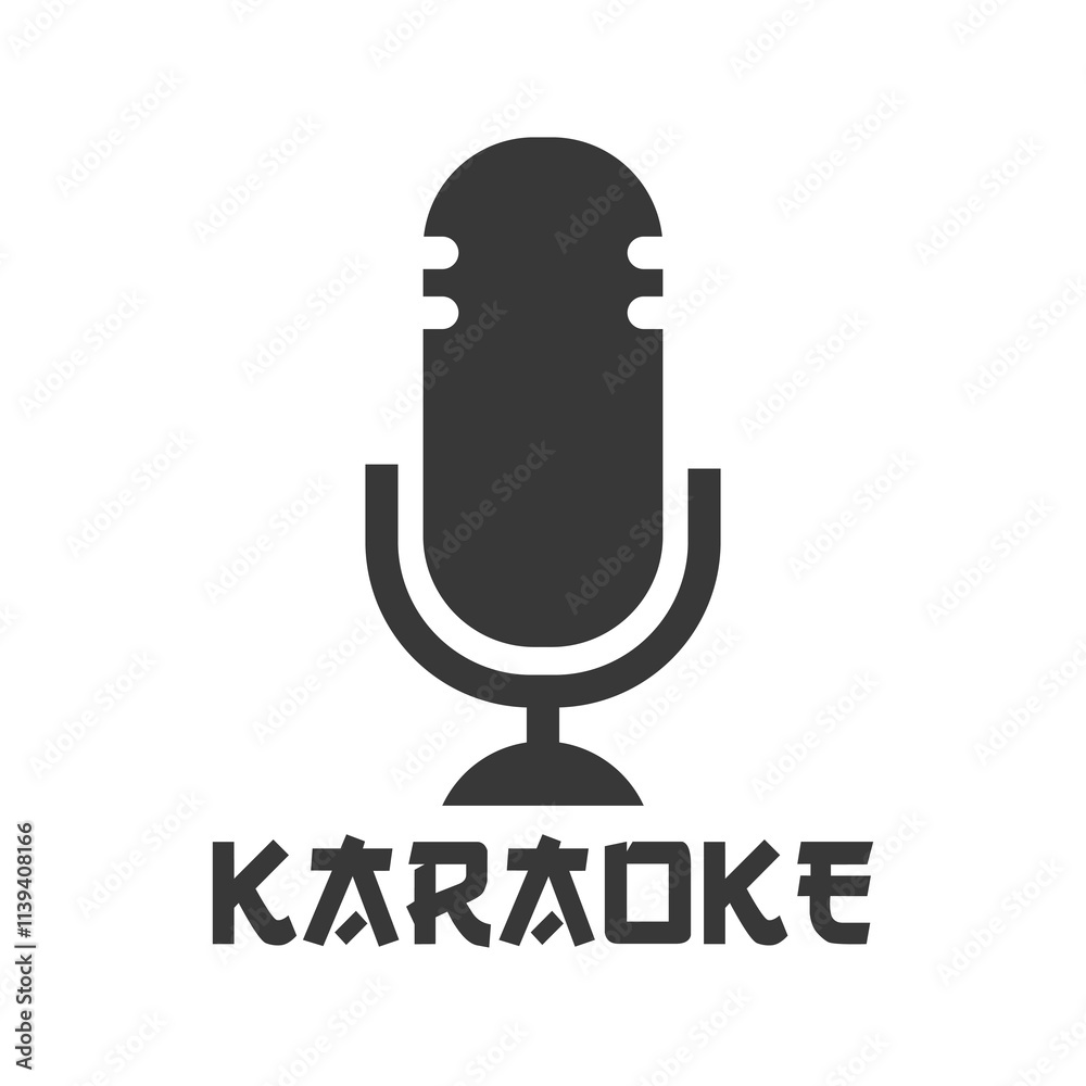 Karaoke bar, restaurant icon sticker emblem. Flat vector illustration isolated on white background. Karaoke bar, restaurant icon sticker emblem. Flat vector illustration isolated on white background.