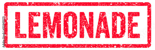 Lemonade Stamp Transparent Seal, Red Grunge Lemonade Word Rubber Stamp Seal