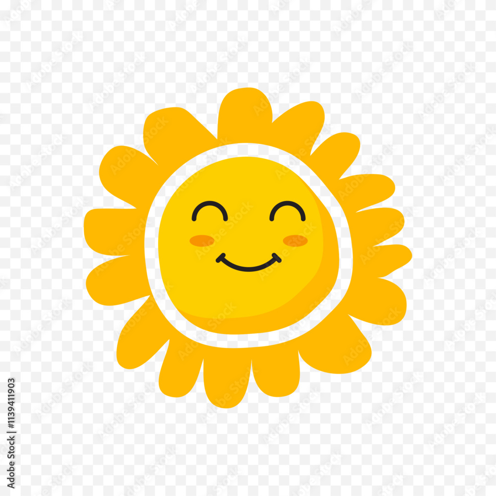 Hand draw cute sun illustration on white background Hand draw cute sun illustration on white background