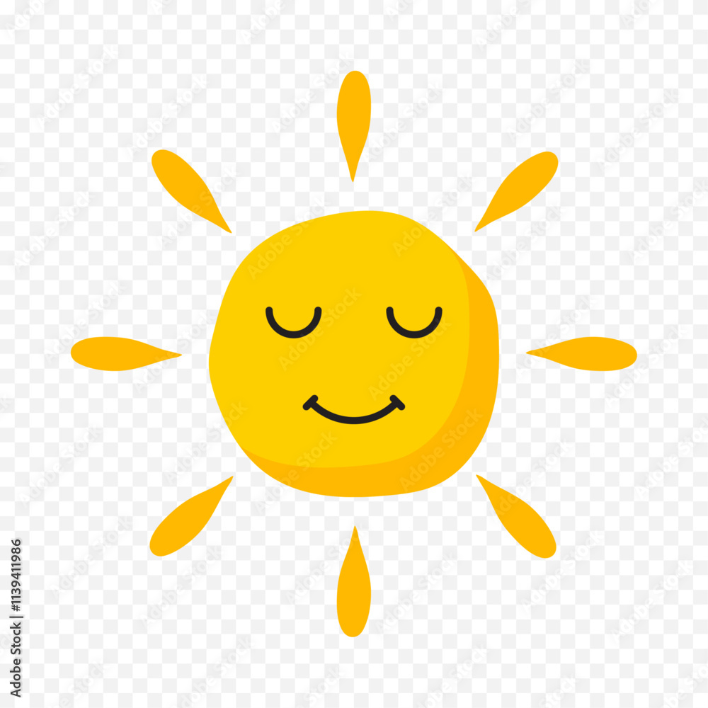 Hand draw cute sun illustration on white background Hand draw cute sun illustration on white background