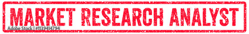 Market Research Analyst Stamp Transparent Seal, Red Grunge Market Research Analyst Word Rubber Stamp Seal