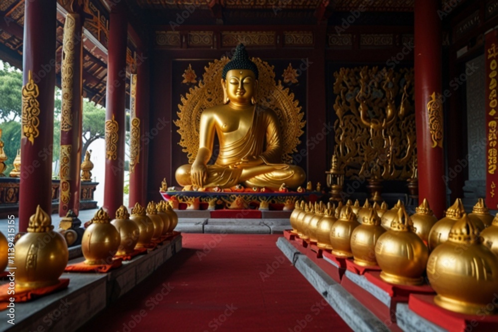 Fototapeta premium golden buddha statue