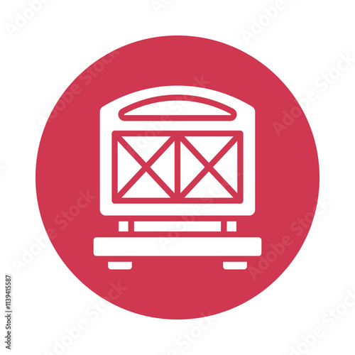 Sandwich maker Vector circle Outline Icon.  Eps 10 File