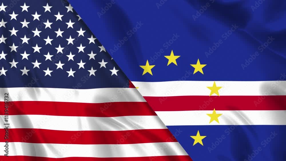 USA and Cape Verde Flag Loop USA and Cape Verde Flag Loop