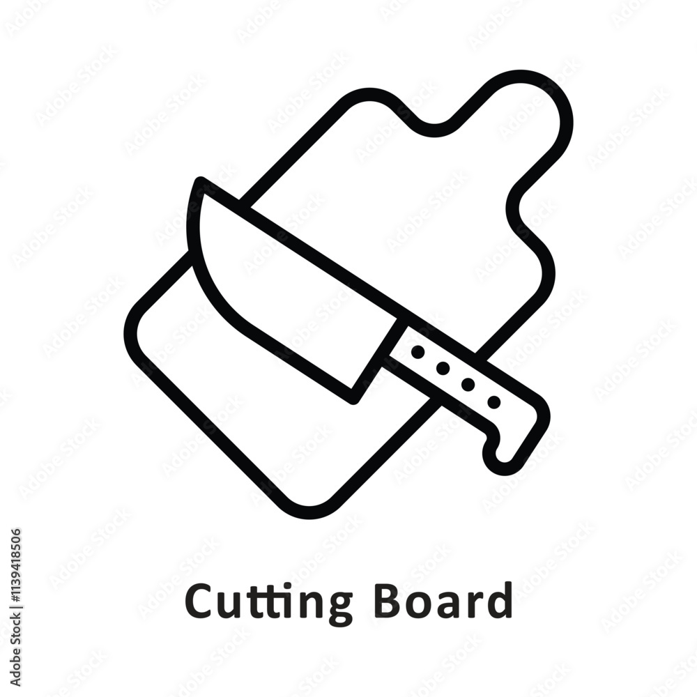 Cutting board Vector Outline Icon. Eps 10 File Cutting board Vector Outline Icon. Eps 10 File
