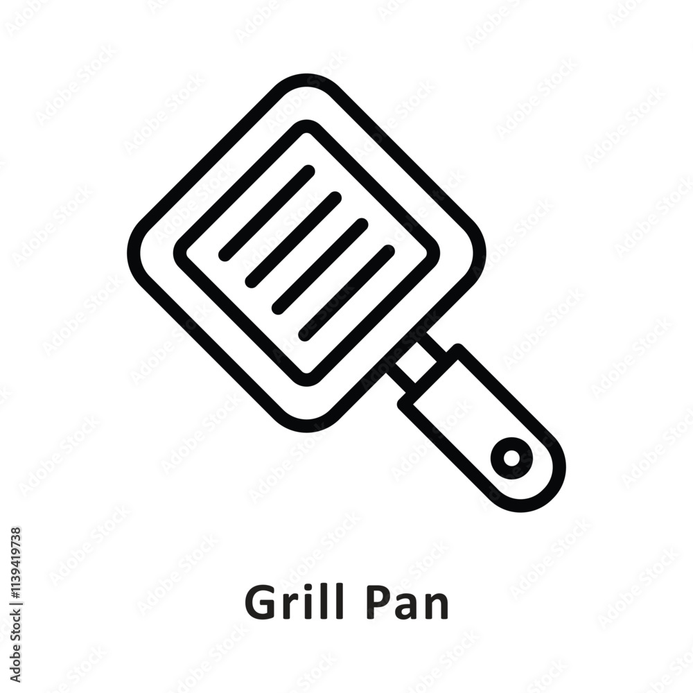 Grill Pan Vector Outline Icon. Eps 10 File Grill Pan Vector Outline Icon. Eps 10 File
