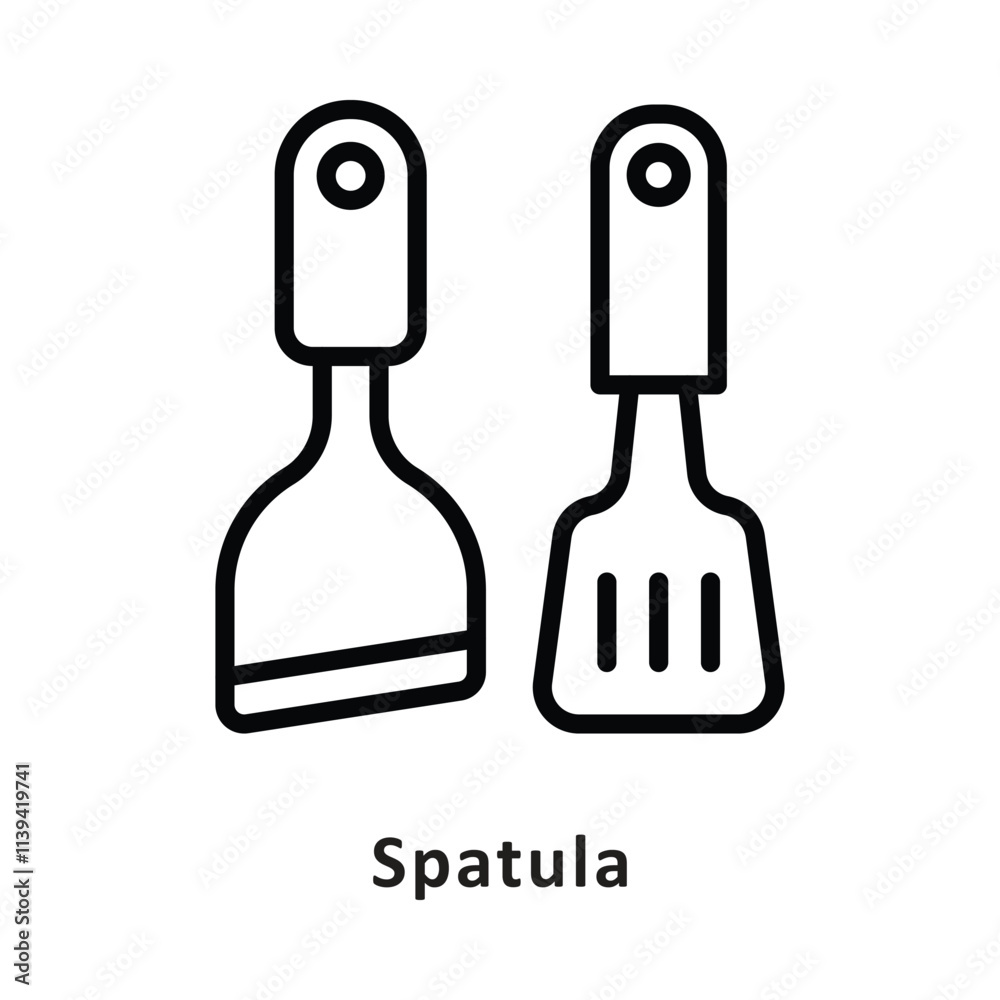 Spatula Vector Outline Icon. Eps 10 File Spatula Vector Outline Icon. Eps 10 File