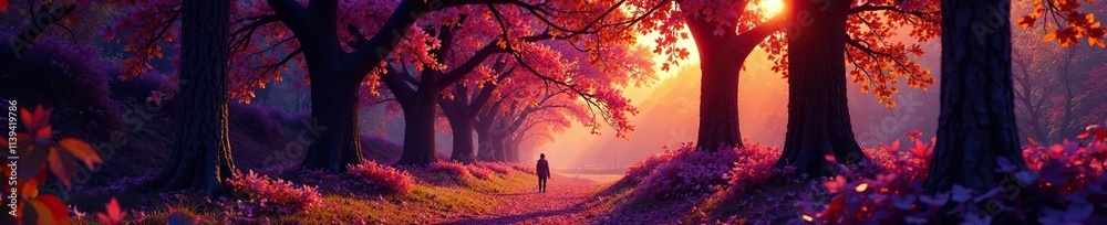 Nature scene of a tree covered in dark purple and yellow leaves, foliage, trees Nature scene of a tree covered in dark purple and yellow leaves, foliage, trees