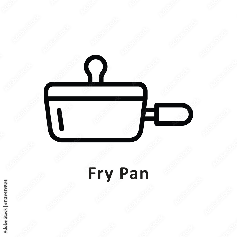 Fry pan Vector Outline Icon. Eps 10 File Fry pan Vector Outline Icon. Eps 10 File