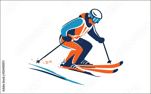 Vector set Silhouette of a skier in winter Ski silhouette isolated vector design eps