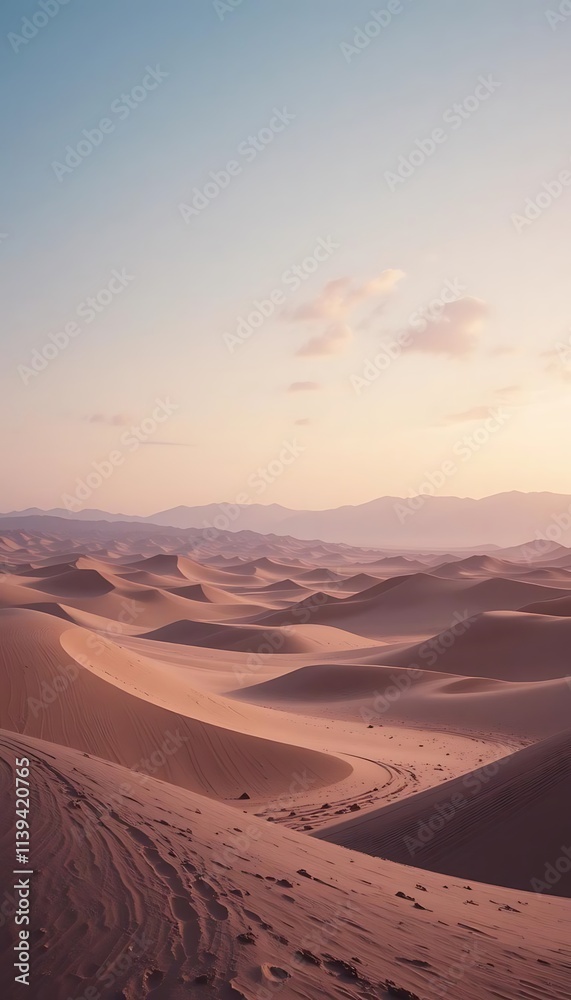 Naklejka premium Muted pastel layers resembling a boho-style desert horizon