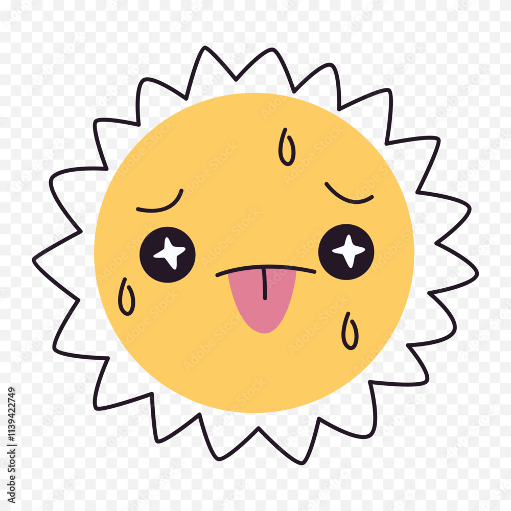 Hand draw cute sun illustration on white background Hand draw cute sun illustration on white background
