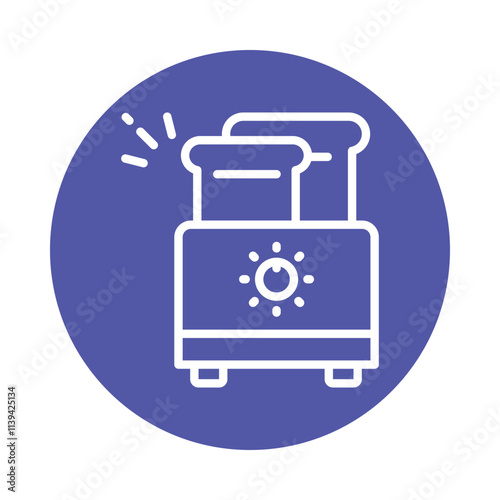 Toaster vector Circle Outline Icon. Eps 10 File