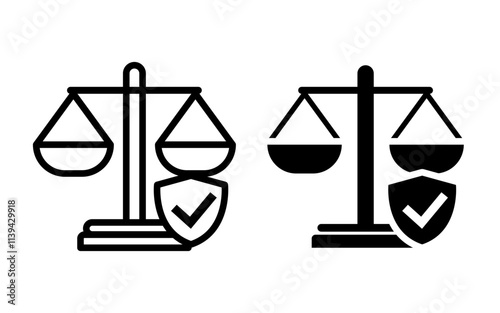 Single justice insurance icon object cartoon, sticker flat vector