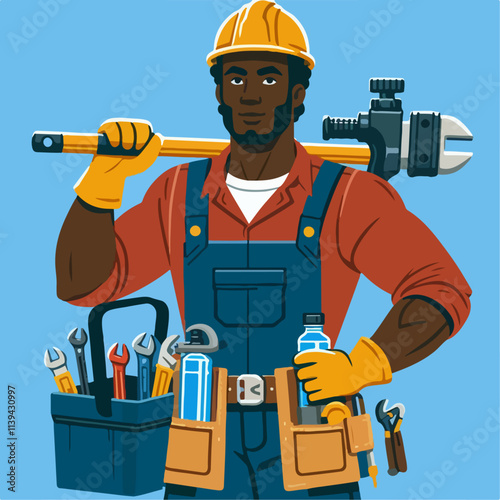 Illustration of a worker construction