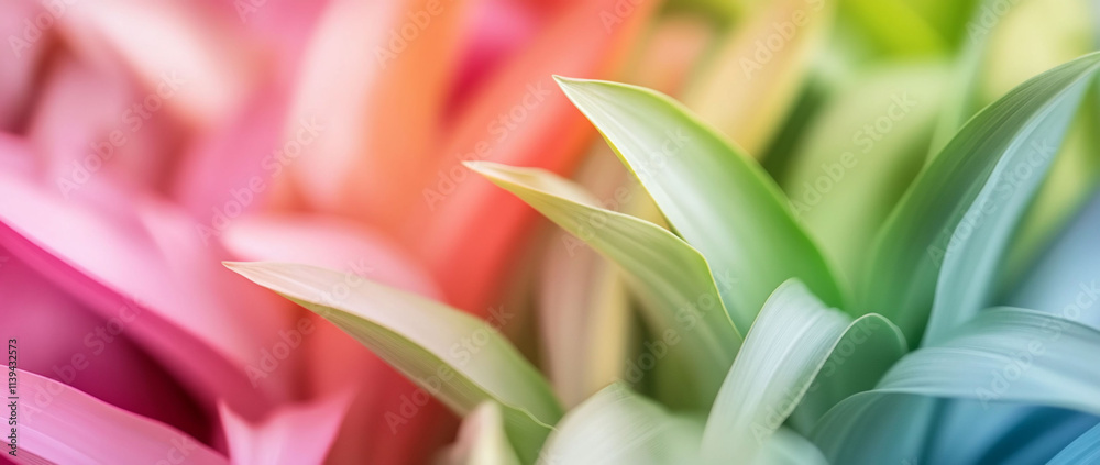 Fototapeta premium Vibrant close-up of colorful plant leaves.