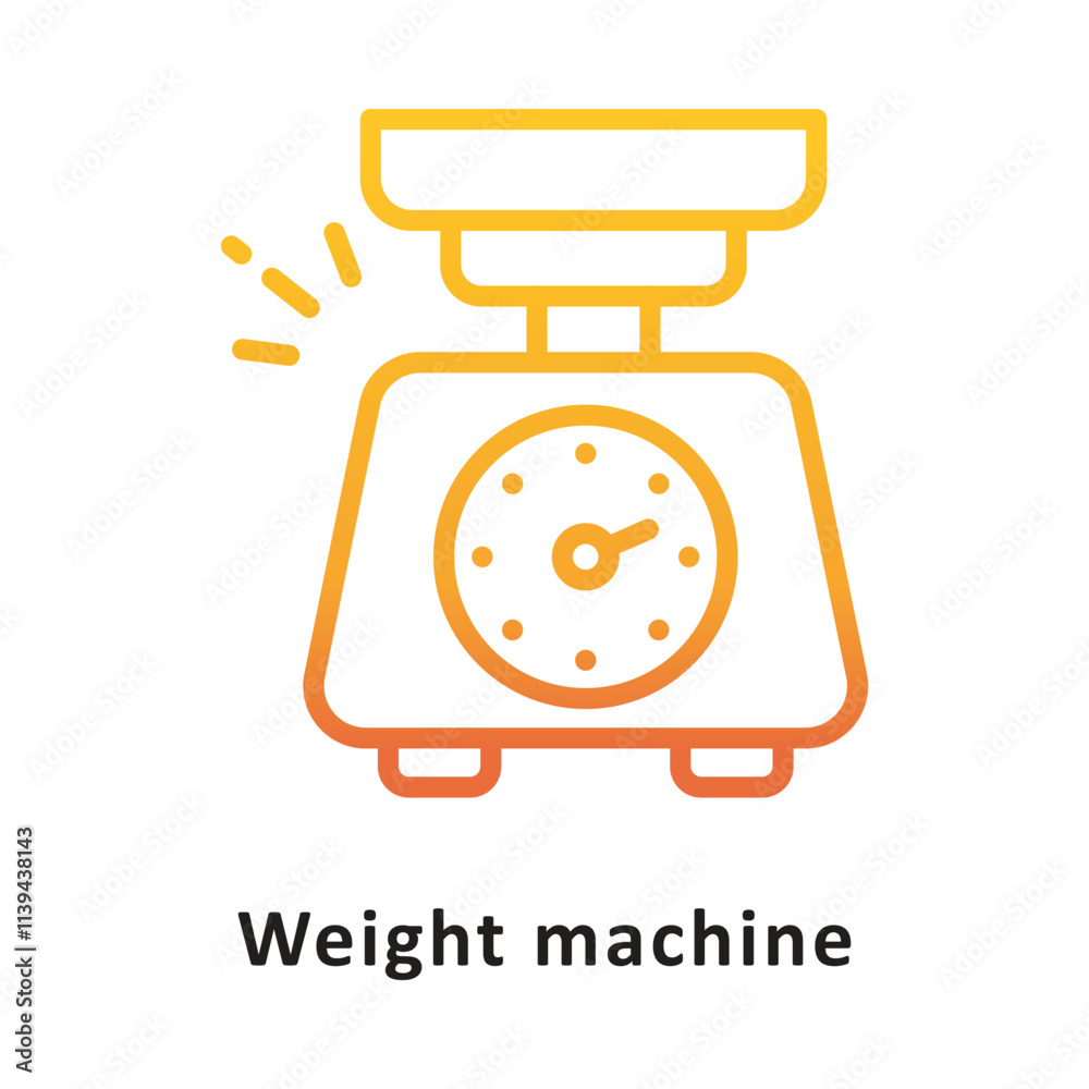 Weight Machine Vector Gradient Outline Icon. Eps 10 File Weight Machine Vector Gradient Outline Icon. Eps 10 File