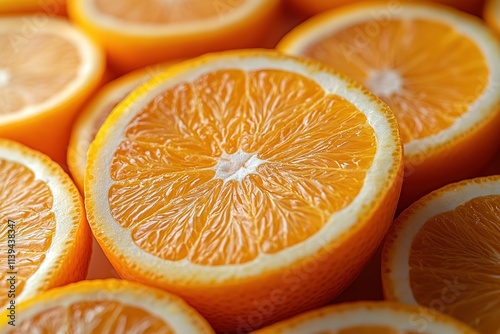 A close up of an orange with the peel removed photo