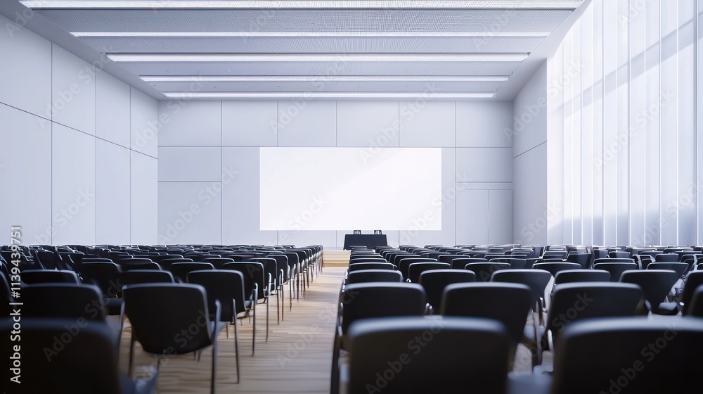 Fototapeta premium Modern Conference Room Design: Empty Auditorium Ready for Event