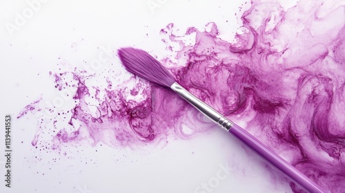 Vibrant Watercolor Brush on White Background photo