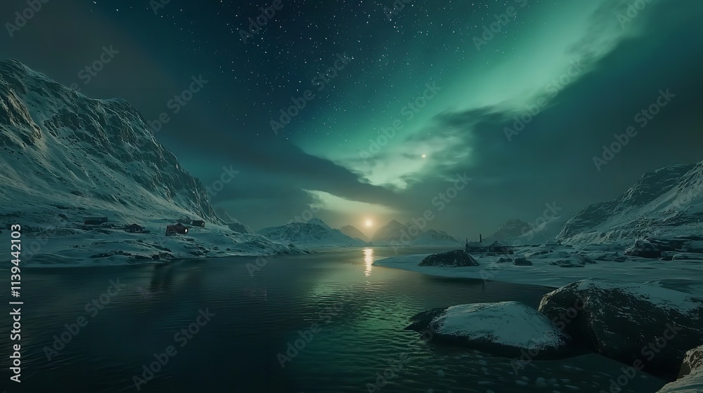 Fototapeta premium Aurora Borealis on the Lofoten Islands, Norway