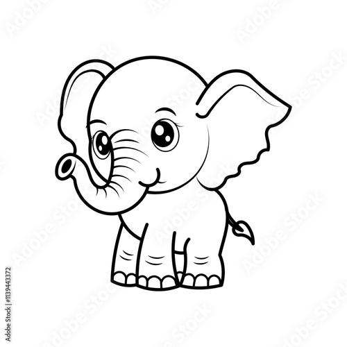 elephant outline on white background
