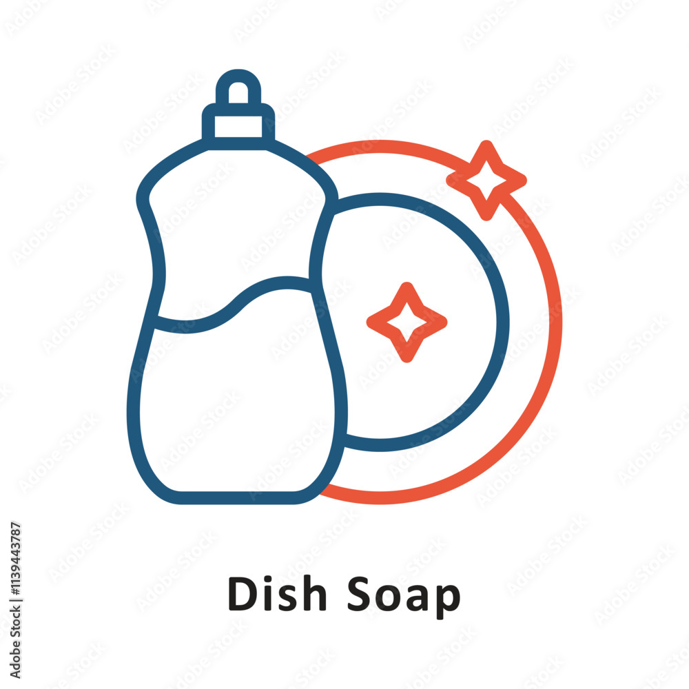 Obraz premium Dish Soap Vector Two Color Icon. Eps 10 File