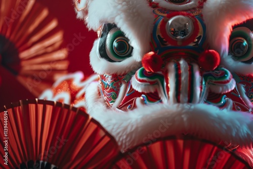 Lion Dance Costume Close Up photo