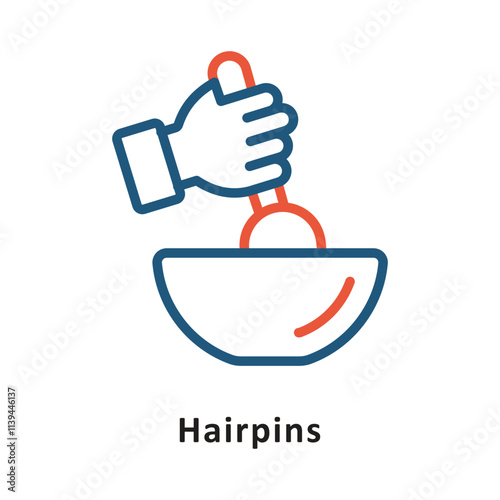 Hairpins Vector Two Color Icon. Eps 10 File