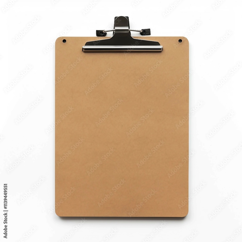 small clipboard , Isolated white background, flat lay