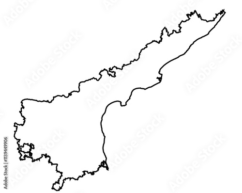 Minimalist Line Art Map of Andhra Pradesh
