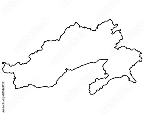 Minimalist Line Art Map of Arunachal Pradesh