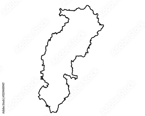 Minimalist Line Art Map of Chhattisgarh