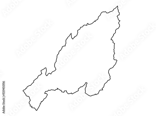 Minimalist Line Art Map of Nagaland