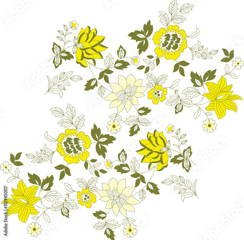 A study in subtle beauty, where delicate floral motifs intertwine with rhythmic lines-2
