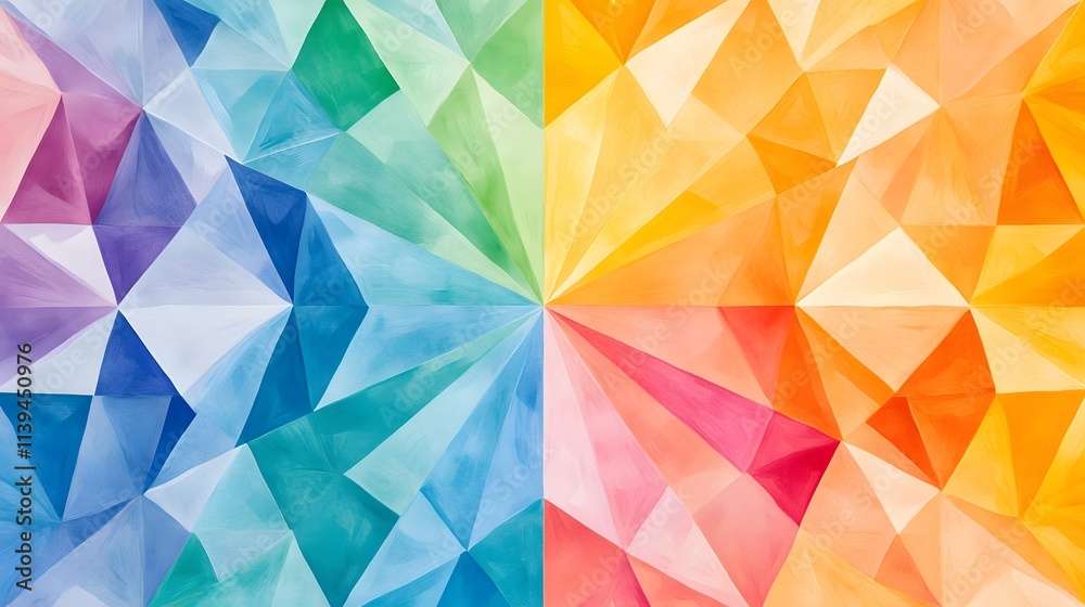 Abstract Rainbow Geometric Triangular Pattern Artwork Abstract Rainbow Geometric Triangular Pattern Artwork