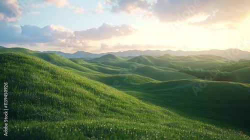 Mountain Landscape with Hiking Trail and View of the Valley