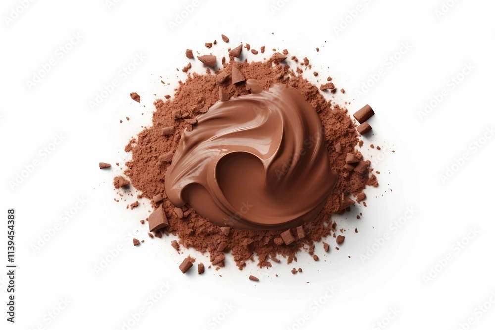 Chocolate Topping , Isolated white background, flat lay Chocolate Topping , Isolated white background, flat lay