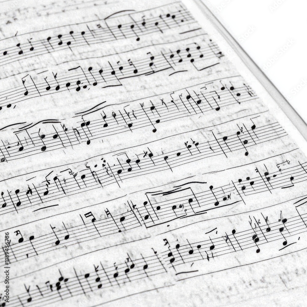 Aged Sheet Music A Timeless Melody's Notation Aged Sheet Music A Timeless Melody's Notation