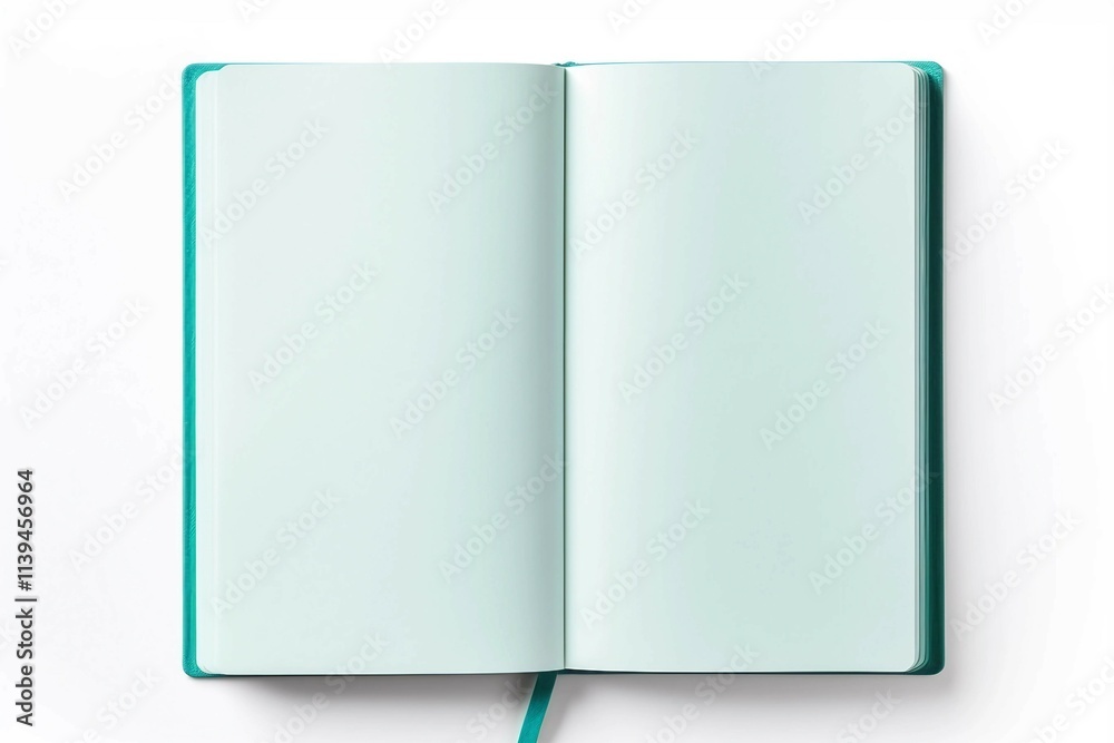 Cyan Journal , Isolated white background, flat lay Cyan Journal , Isolated white background, flat lay