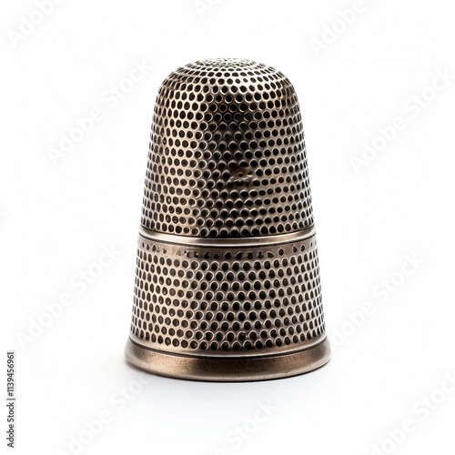 thimble , Isolated white background, flat lay photo