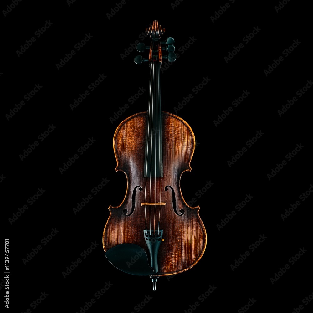 Antique Violin in Dark Studio Setting Musical Instrument Portrait Antique Violin in Dark Studio Setting Musical Instrument Portrait