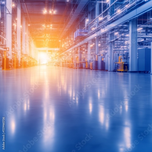 Wallpaper Mural Clean Modern Factory Interior with Industrial Machinery Torontodigital.ca