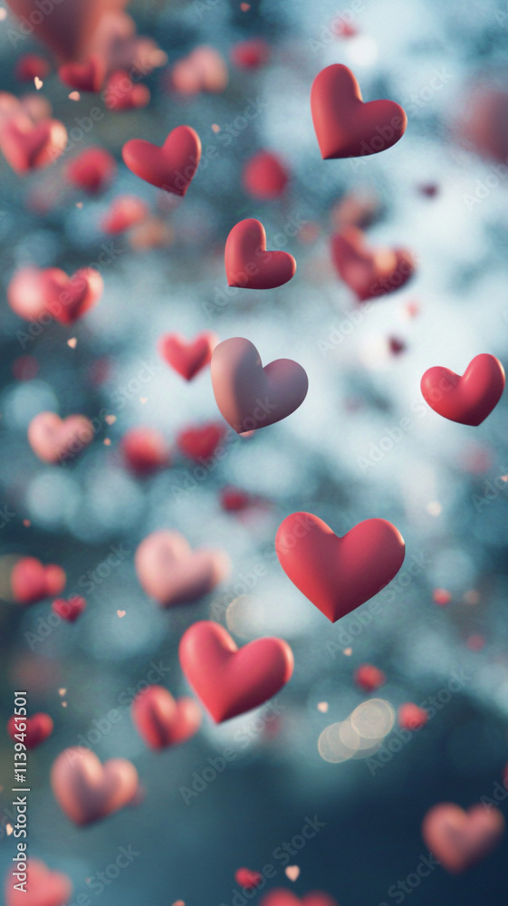 a background made of floating hearts a background made of floating hearts