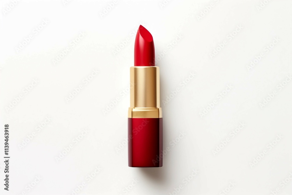 Red Lipstick , Isolated white background, flat lay Red Lipstick , Isolated white background, flat lay