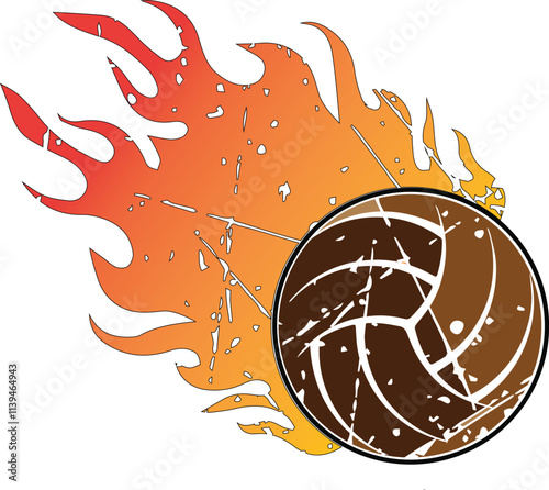 volleyball football vector fire